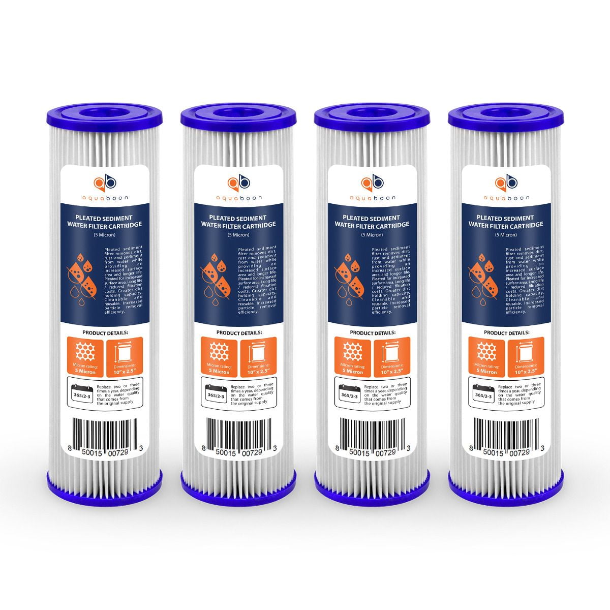 Brita Aquaboon 6-Pack Of 5 Micron 10”x2.5” Sediment Water Filter Cartridge 