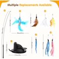thumbnail image 4 of Pawaboo Cat Feather Toys, Interactive Cat Wand Toy with 2-Slot Super Suction Cup, 2 PCS Spring  & 7 PCS Cat Teaser Replacement with Bells, Funny Kitty Toys for Indoor Kittens Play,Colorful, 4 of 7