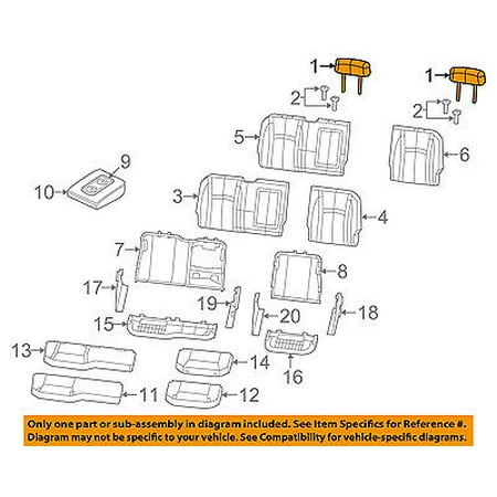Ram CHRYSLER OEM 13-14 3500 Rear Seat-Headrest Head Rest 5NA80LU7AA