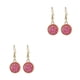 thumbnail image 2 of Guardurnaity 1 par de pendientes colgantes, accesorios de joyería colgantes redondos Drusy, suministro a juego de ropa, regalos femeninos, Rosa roja 2piezas, 2 of 6