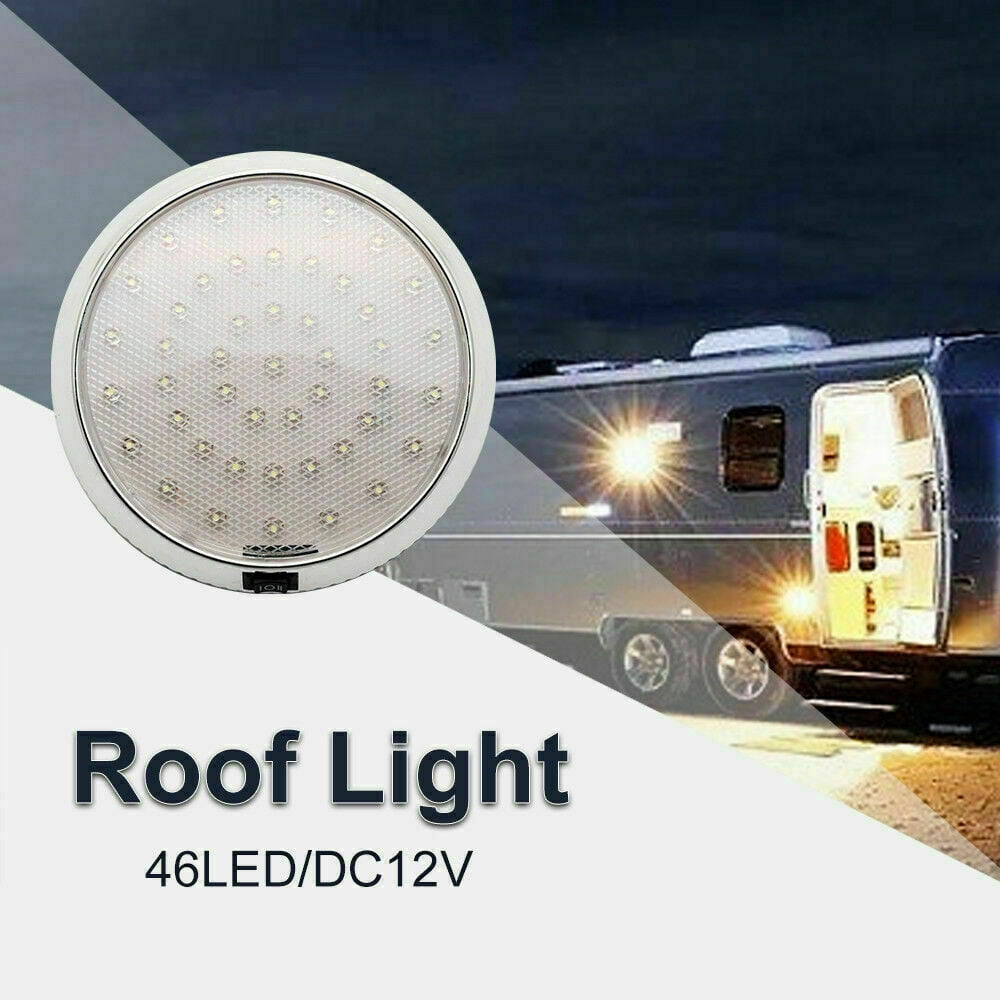 achterstalligheid Mauve drempel 12V 46 LED Car Interior Lights Camper Van Boat Doom Light Caravan Roof  White New - Walmart.com