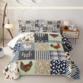thumbnail image 2 of Erosebridal Farm Chicken Patchwork Bed Spread Queen,Rustic Farmhouse Cabin Queen Coverlet Set For Boys,3-Piece, 2 of 7
