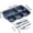 Dark Blue, variant on Divided Plates with 5 Compartments, Portion Control Tray for Balanced Meals, Reusable Plastic Dinnerware, Microwave and Dishwasher Safe for Home, School, Camping and Parties