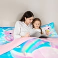 thumbnail image 4 of Erosebridal Teen Girl Axolotl 7pcs Bedding Comforter Set,Cute Axolotl Cartoon Ocean Sealife Queen Bedding Sets,Reversible, 4 of 7