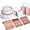 Rose Gold - Lace Design, variant on 350PCS Gold Plastic Dinnerware Set - Gold Plastic Plates Disposable for 50 Guests Include 50 Dinner Plates,50 Dessert Plates,50 Forks,50 Knives,50 Spoons,50 Cups&50 Napkins for Party