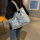 thumbnail image 2 of Bolso de mano acolchado para mujer, bolso de mano a cuadros de lujo, bolso acolchado, bolso de hombro acolchado de algodón ligero para invierno, 2 of 6