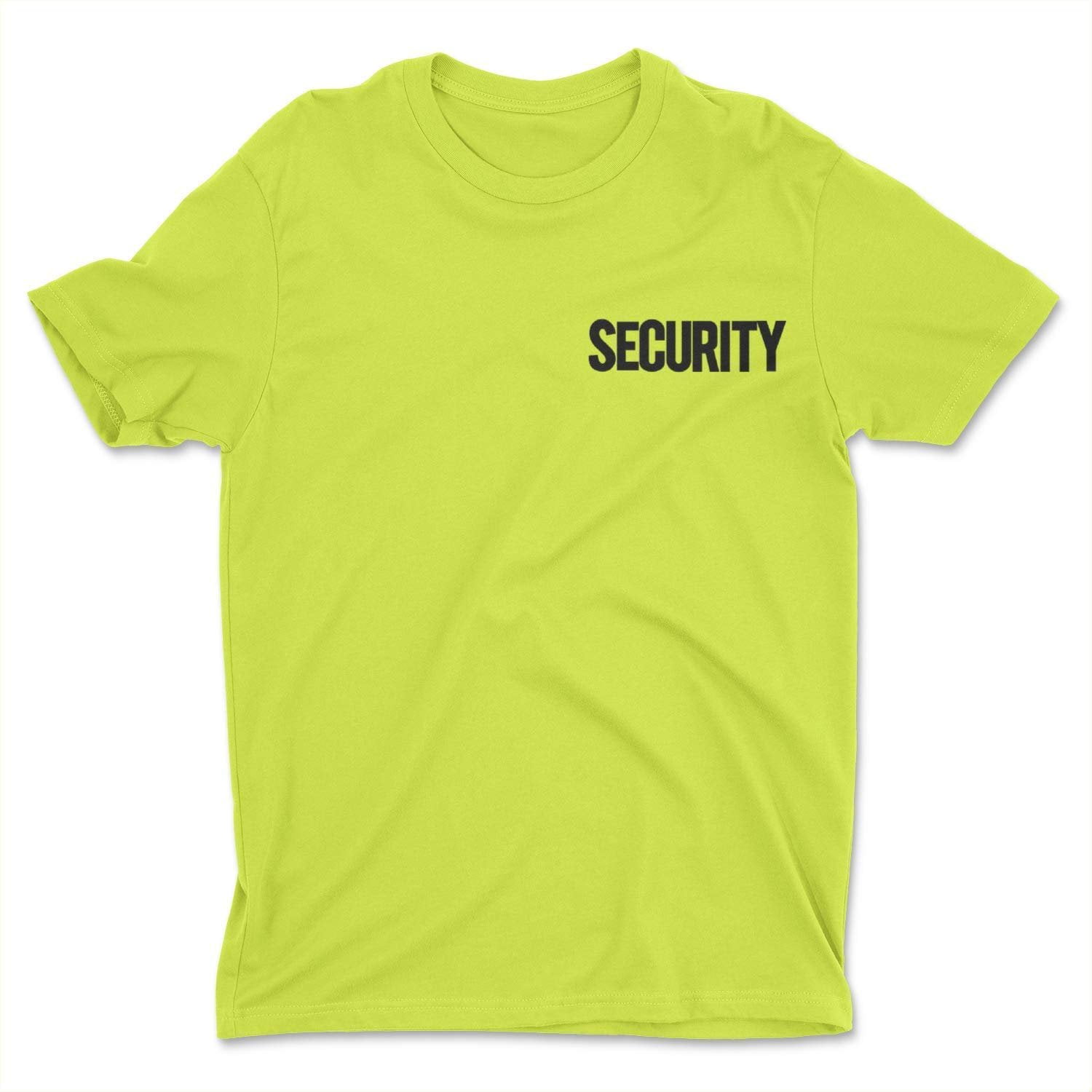 NYC Factory Men's Neon Security TShirt Chest Back Print Ringspun