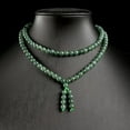 thumbnail image 4 of K-KED Natural Grade A Jade Jadeite Necklace Women 6mm Oil Green Beaded Chain 24inchL, 4 of 6