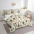 thumbnail image 3 of Erosebridal Dog Paw Print Bedding Twin Size,Pet Animal Lover Bed Set,Cute Bone Pattern Bedding Sets Twin Size For Teens,Microfiber Bedroom Decor,7pcs, 3 of 6