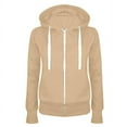 thumbnail image 5 of SDNall Womens Zip Up Hoodies Fashion Casual Hooded Slim Zipper Fleece Sweater Coat (Khaki, Sizes S-XXL), 5 of 9