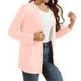 thumbnail image 3 of Uvplove Women Long Sleeve Lightweight Cardigan with Pockets Open-Front Tops,Light Pink,L(M-3XL), 3 of 8