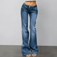 thumbnail image 2 of QHFBli Women's Flare Bell Bottom Jeans Y2K Vintage Low Rise Stretch Bootcut Jeans Casual Wide Leg Denim Pants Streetwear, 2 of 5