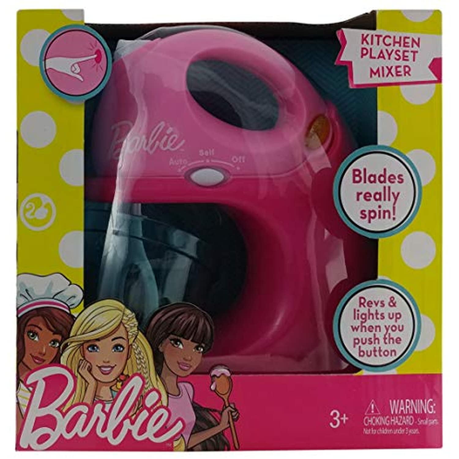Mattel Barbie Kitchen Playset Pink Blender Lights up Push Button Blades Spin for sale online 