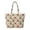 Christmas Bell Print, variant on Pink Gingerbread Print Padded Carryall, Zipper Closure Quilted Shoulder Bag, Large Capacity Festive Tote for Christmas Shopping, Holiday Travel, Gift Giving and Daily Use