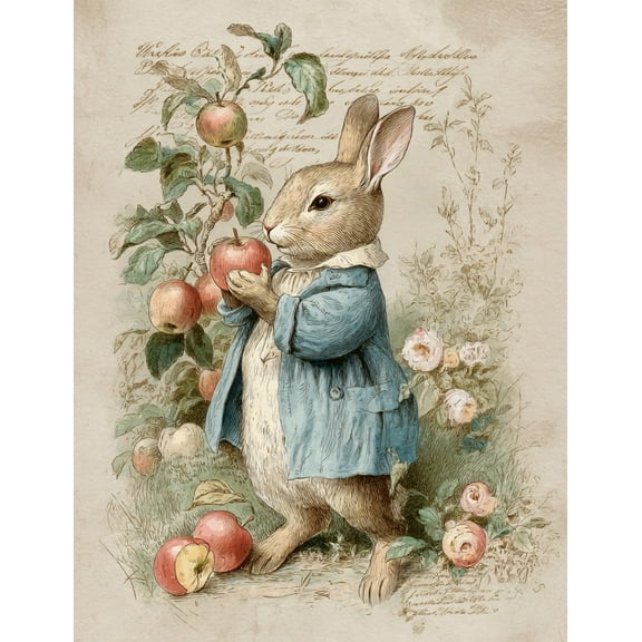 Paint by Numbers for Adults Kids Beginner Blue Rabbit Under the Apple Tree DIY Acrylic Painting by Numbers Kits with Brushes Acrylic Pigment Home Decoration Gifts 16 x 20 inch