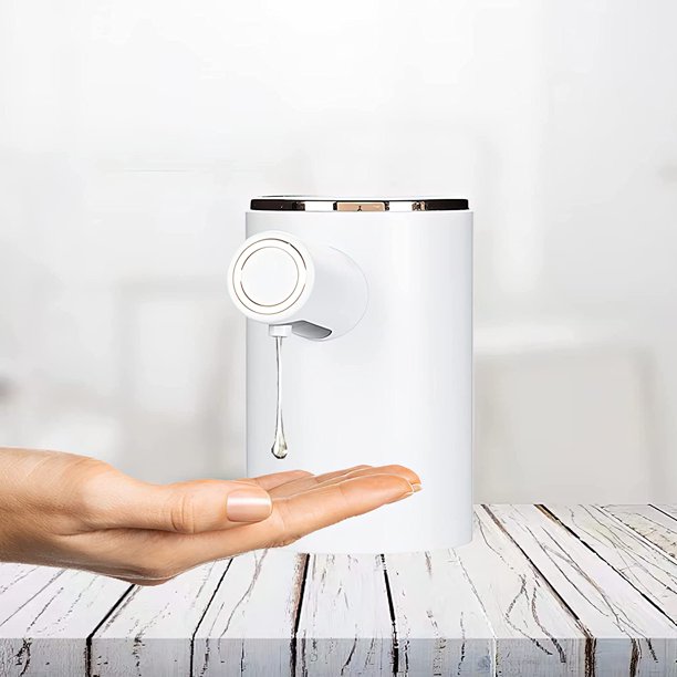 Dispensador de jabón automático sin contacto con control de volumen de jabón ajustable de tres velocidades, bomba dispensadora de jabón manos libres recargable para cocina, baño (blanco)