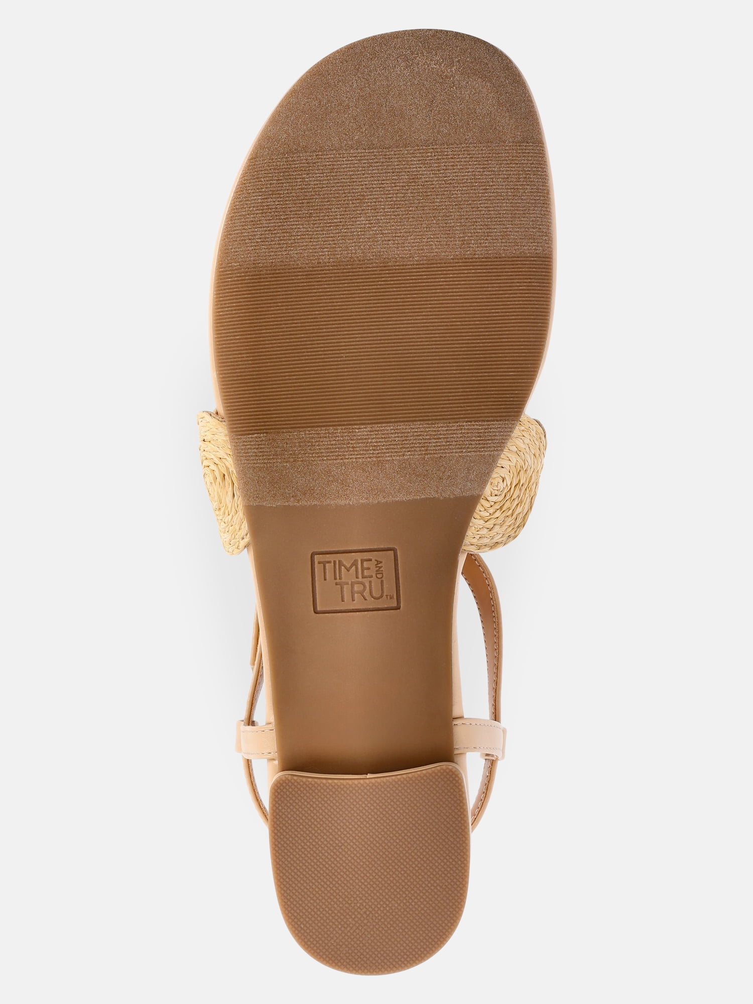 Time and Tru Women's Raffia Circle Thong Sandals