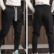 thumbnail image 5 of Pantalones largos para hombre, color liso, cintura elástica, patchwork, cremallera, para exteriores, de poliéster, 5 of 6