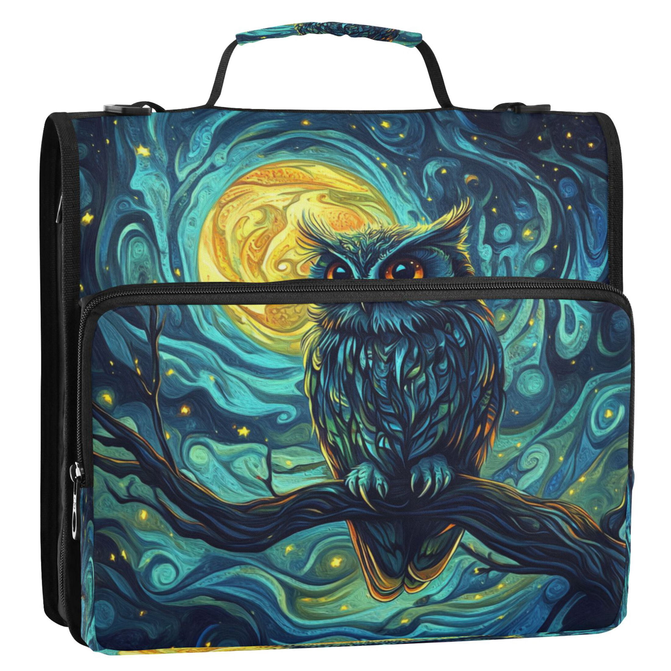 YAZAOO Zipper Binder trapper keeper Documents Organized Design Moonlit Guardian Printed