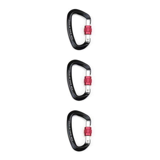 Sonducket mosquetón escalada supervivencia en forma de D hebilla clip portátil emergencia montañismo llavero mochilero mosquetón negro Type1 NO1