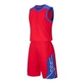 thumbnail image 5 of ZACPNCV Kids Sports Shorts Sets Boys Jerseys Tracksuit 2 Piece Basketball Performance Tank Top and Mesh Shorts Set Red 8-10 Years, 5 of 8