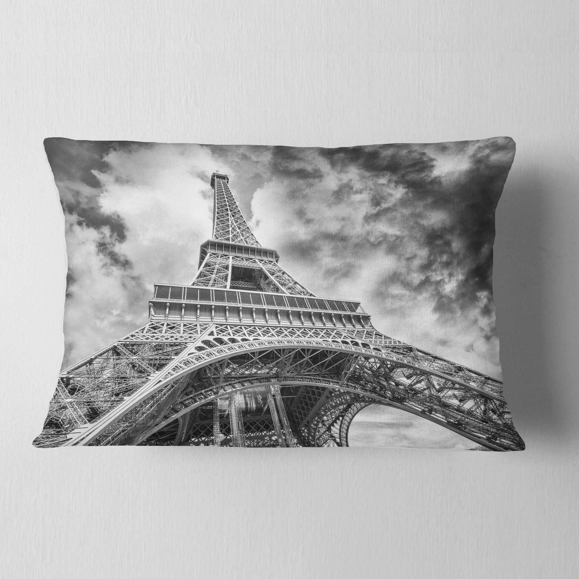 Designart 12" x 20" Blue Polyester Throw Pillow
