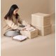 thumbnail image 4 of Caja de almacenamiento de lino y algodón lavable de gran capacidad, organizador de ropa interior, calcetines, juguetes con tapa, cesto de almacenamiento, cesto para ropa, 4 of 5