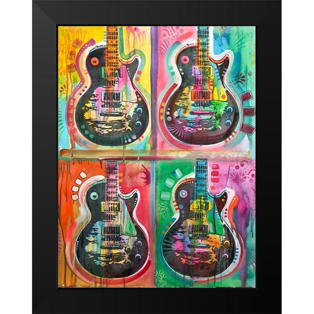 Dean Russo Collection 12x14 Black Modern Framed Museum Art Print Titled - Les Paul 4UP