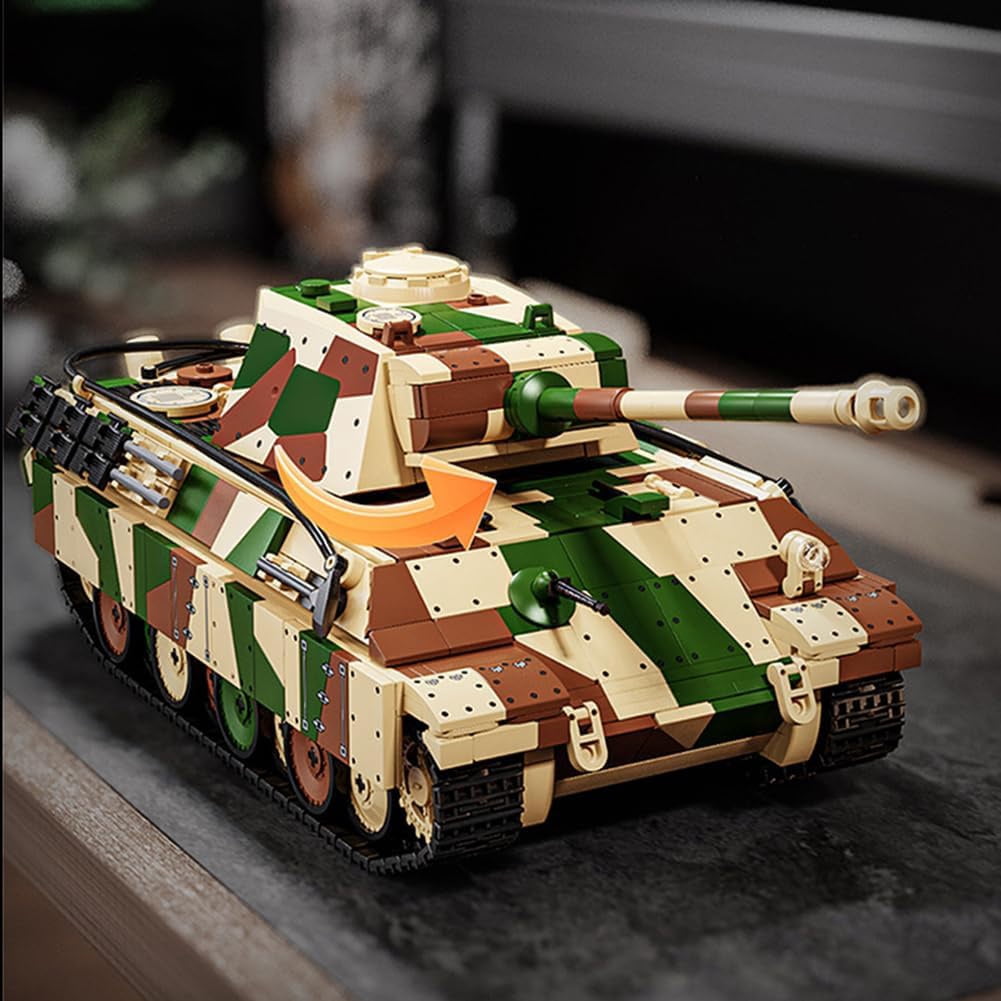 GZBrick Panzer Medium G-Type Tank Building Sets WW2 Military Toy for Adults Boy Compatible with Lego 1962PCS