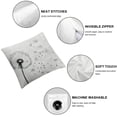 thumbnail image 4 of Nawypu Dandelion Throw Pillow Cushion Cover Pack of 2, Monochrome Dandelions Blowing in The Wind Fluffy Flower Romance Theme, Zippered Double-Side Digital Print Decor, White and Black White, 4 of 6