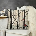 thumbnail image 2 of Birds Tree Throw Pillow Covers Nature Wildlife Cute Animals Birch Art Leaf Silhouette Print Decor Pillow Cover Home Decorative Square Pillowcase Pack, 2 of 5