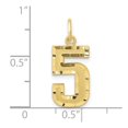 thumbnail image 5 of Diamond2Deal 10k Yellow Gold Casted Medium Diamond-Cut Number 5 Charm Pendant for Women (L- 0.87 inch, W- 0.36 inch), 5 of 5
