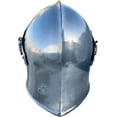 thumbnail image 4 of Medieval Barbuta Knight Helmet, Silver Steel, Templar Crusader Armour Helmet, 4 of 6