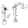 thumbnail image 5 of Multi Function Handheld Shower Head, Wall Mounted Exposed Shower System with Rough-In Valve, 5 of 5