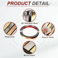 thumbnail image 3 of Uxcell Gold Trim Peel and Stick, 32.8ft x 0.6" Stainless Steel Mirror Finish Molding Tape Strips for Wall Cabinet Tile Edge Molding, 3 of 7
