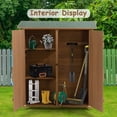 thumbnail image 6 of HestiNysus Outdoor Storage Shed with Lockable Door, Wooden Tool Storage Shed w/Detachable Shelves & Pitch Roof,Yellow Brown, 6 of 7