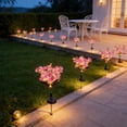 thumbnail image 4 of Luces solares de jardín Orquídea Phalaenopsis exterior, estaca decorativa de 5 luces alimentada por energía solar, LED multicolor, 2 modos de iluminación, encendido automático, resistente a la, 4 of 6