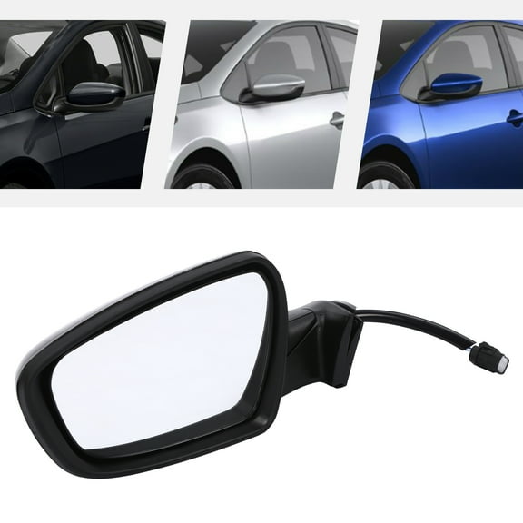 Black Rear Mirror Driver Side Manual Folding Mirror with Heat Powered Mirror for 2017-2018 Kia Forte