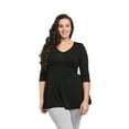 thumbnail image 4 of Women's Plus Size 3/4 Sleeve V-neck Tunic, 4 of 8