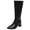 Black, variant on Viluyesy Womens Knee High Boots Block Heel Side Zipper Faux Leather Pointed Toe Comfortable Walking Boots Brown Size 6