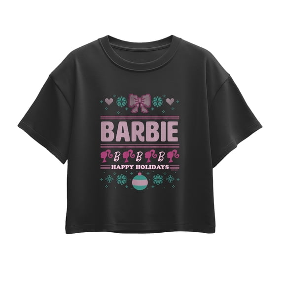 Barbie - Xmas Sweater - Youth Girls Boxy T-Shirt