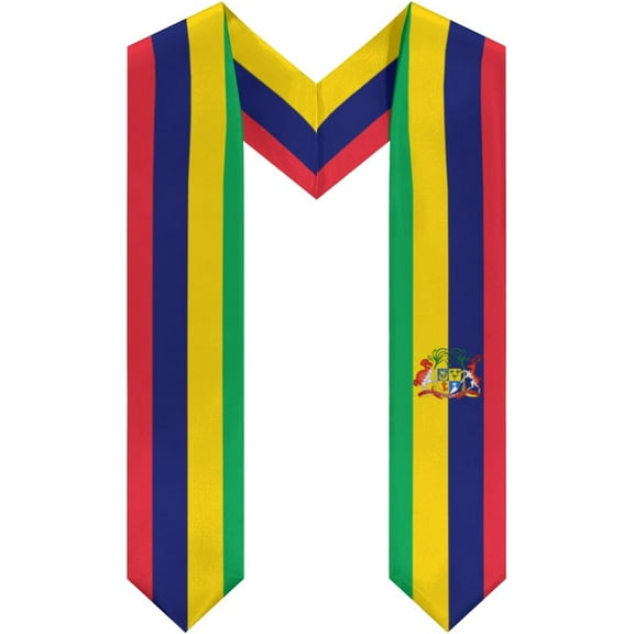 Mauritius Flag Graduation Stole Shawl Sash Honor For Study Aboard International Students