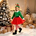 thumbnail image 2 of JAJAHO Kids Girls Christmas Elf Dress Up 5 Piece Set Xmas Holiday Elf Dress Outfit For 3-14Y, 2 of 6