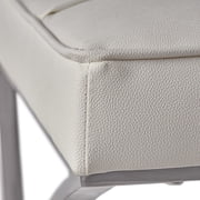 Noble House Harper Modern Bonded Leather Dining Chairs, Set of 2,Silver,White