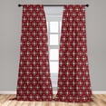thumbnail image 4 of Ambesonne Boho Curtains, Square Antique Whimsical Art, Pair of 28"x63", Ruby and Multicolor, 4 of 4