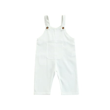 

Infant Toddler Baby Corduroy Suspender Pants Solid Color Sleeveless Jumpsuit With Pocket Bib Pants Overall