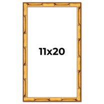 11x20 Frame Gold Bamboo Solid Wood Picture Frame | 1 Inch Moulding Width | Interior Frame Depth