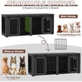 thumbnail image 4 of NEORIVER Large Dog Crate Furniture for 2 Dogs, 71" Sliding Door Heavy Duty Dog Kennel Furniture with Divider, Steel Frame Indoor Double Dog Crate for Large Medium Small Dogs, Dark Black, 4 of 9