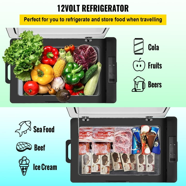 VEVOR 22L Portable Car Refrigerator, 23 Quart RV Fridge, 12/24V DC &  110-240V AC Vehicle Car Truck Boat Mini Electric Cooler for Driving Travel  Fishing Outdoor and Home Use 