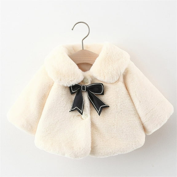 Kids Outerwear Coats Baby Coat Autumn And Winter Shawls Girl's Cloak Baby Girl's Top Warm Fuzzy Outerwear Coat